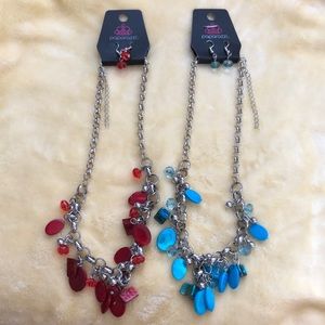 Brand new 2 necklaces with 2 set’s matching earrings